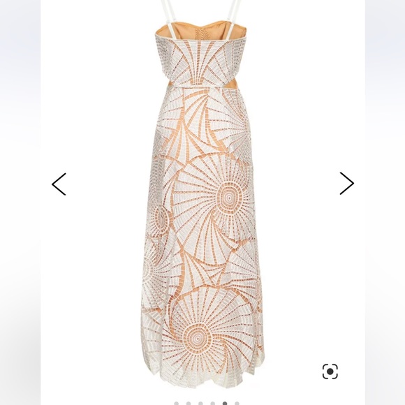 SIMKHAI
Jamie Fossil Guipure Combo Midi Dress in white -  NWT - size 6 - Picture 5 of 12
